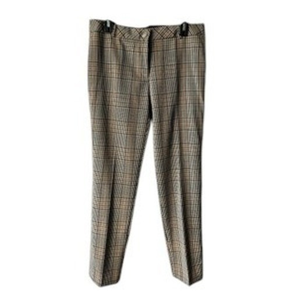 Counterparts Womens Glen Plaid Straight Leg Dress‎ Pants Tan Black Size 8